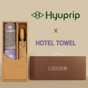 협립 3단60엔티크 고밀도 완전자동우산 +협립호텔코마170타월2P-세트